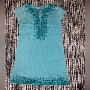 Calypso St.Barth Embroidered Light Aqua Dress
